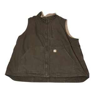 Carhartt WV001-383 Women's Sandstone Mock-Neck Vest / Sherpa Lined 3X